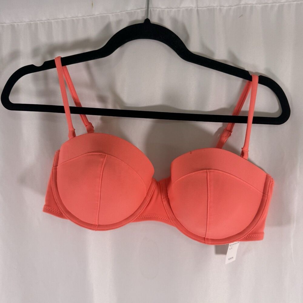 New Old Navy Bikini Top Women's Large Orange Adjustable Strap Underwire Bandeau